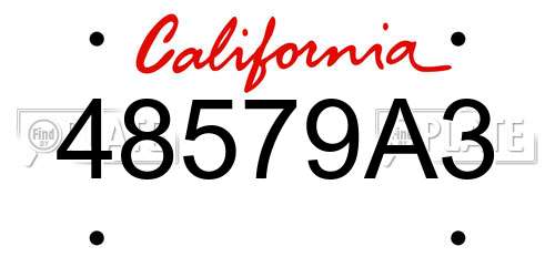 48579A3 California License Plate