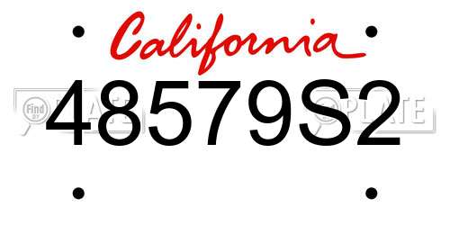 48579S2 California License Plate