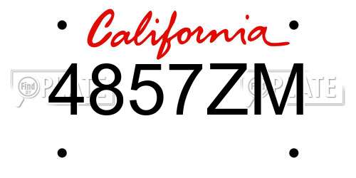 4857ZM California License Plate