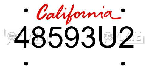 48593U2 California License Plate