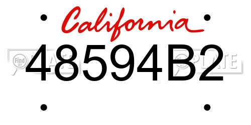 48594B2 California License Plate