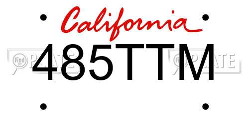 485TTM California License Plate