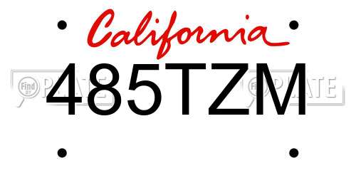 485TZM California License Plate