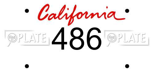 486 California License Plate