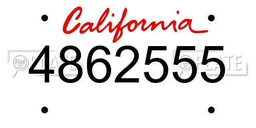 4862555 California License Plate