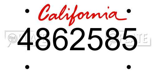 4862585 California License Plate
