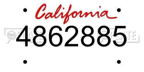 4862885 California License Plate