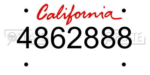 4862888 California License Plate