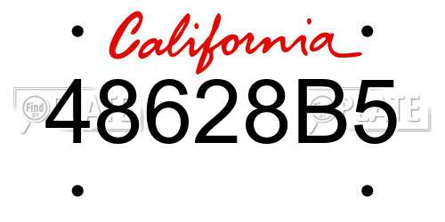 48628B5 California License Plate