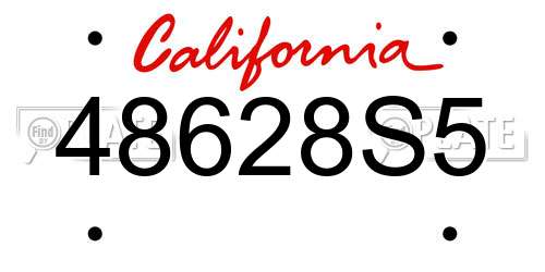 48628S5 California License Plate