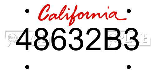 48632B3 California License Plate