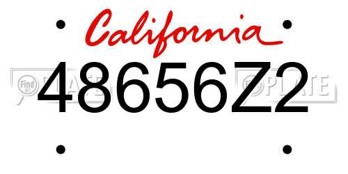 48656Z2 California License Plate