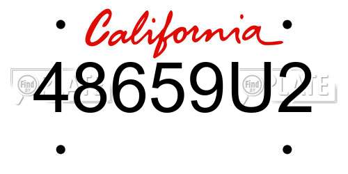 48659U2 California License Plate
