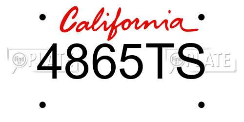 4865TS California License Plate
