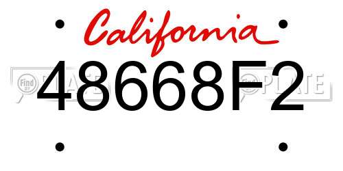 48668F2 California License Plate