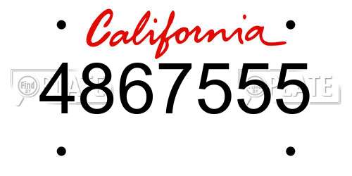 4867555 California License Plate