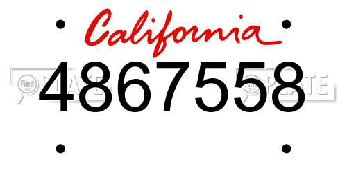 4867558 California License Plate