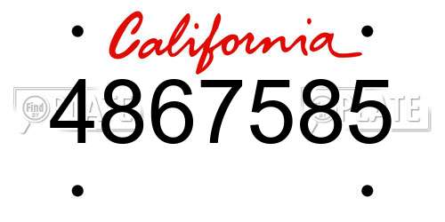 4867585 California License Plate