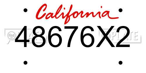 48676X2 California License Plate
