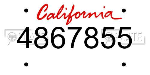 4867855 California License Plate