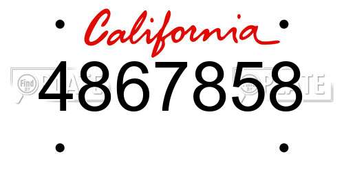 4867858 California License Plate