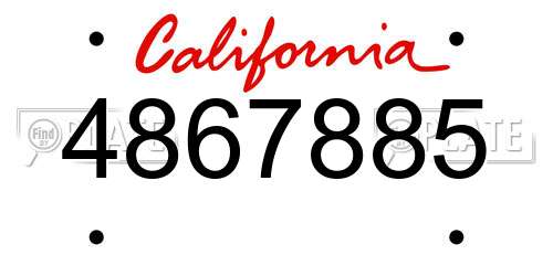 4867885 California License Plate