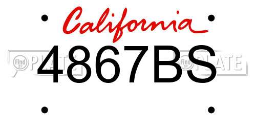 4867BS California License Plate