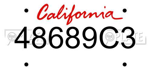 48689C3 California License Plate