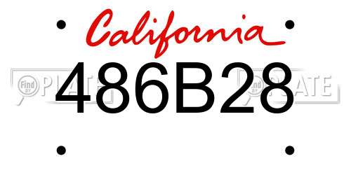 486B28 California License Plate