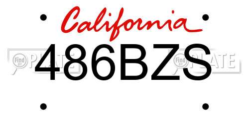 486BZS California License Plate
