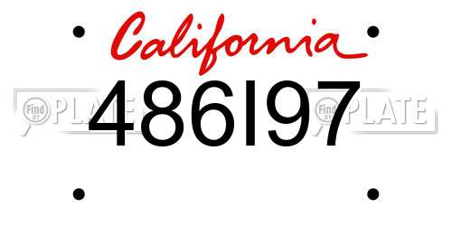 486I97 California License Plate