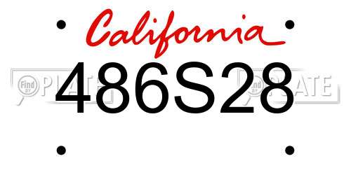 486S28 California License Plate