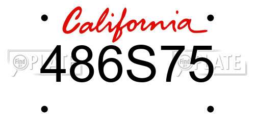 486S75 California License Plate