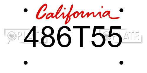 486T55 California License Plate