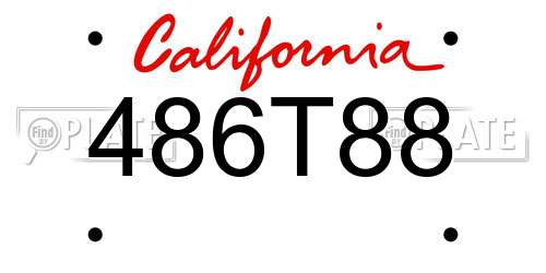 486T88 California License Plate