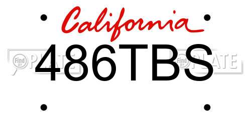 486TBS California License Plate