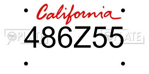 486Z55 California License Plate