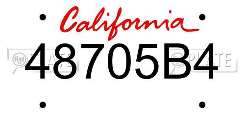 48705B4 California License Plate