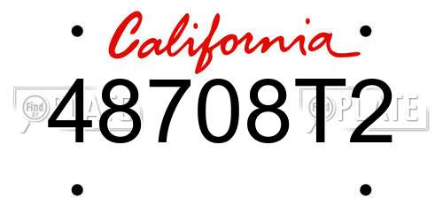 48708T2 California License Plate