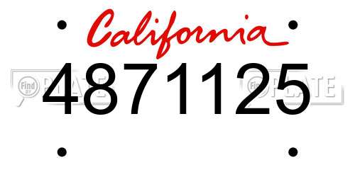 4871125 California License Plate