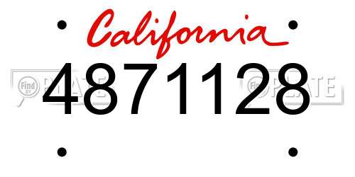 4871128 California License Plate