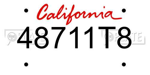 48711T8 California License Plate