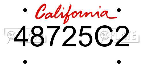 48725C2 California License Plate