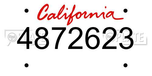 4872623 California License Plate