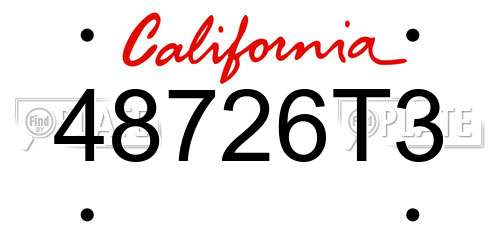 48726T3 California License Plate