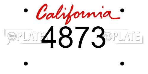 4873 California License Plate