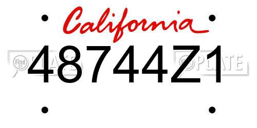 48744Z1 California License Plate