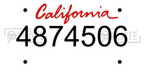 4874506 California License Plate