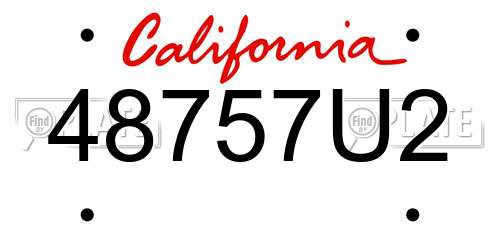 48757U2 California License Plate