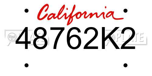 48762K2 California License Plate